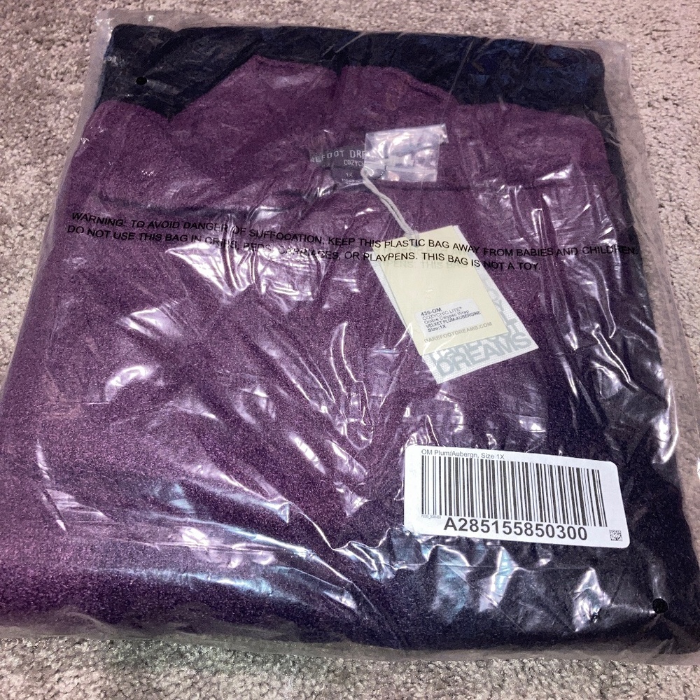 Barefoot Dreams Cozy Chic Lite Ombré Calypso Wrap Size 1x Velvet Plum Aubergine